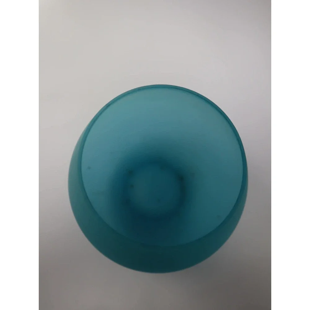 Teal Candleholder Glass 3.5in Sailboat Nautical Frosted Votive Cup Sea Bathroom